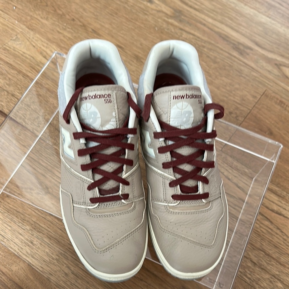 New Balance 550 Sneakers in Tan and Maroon